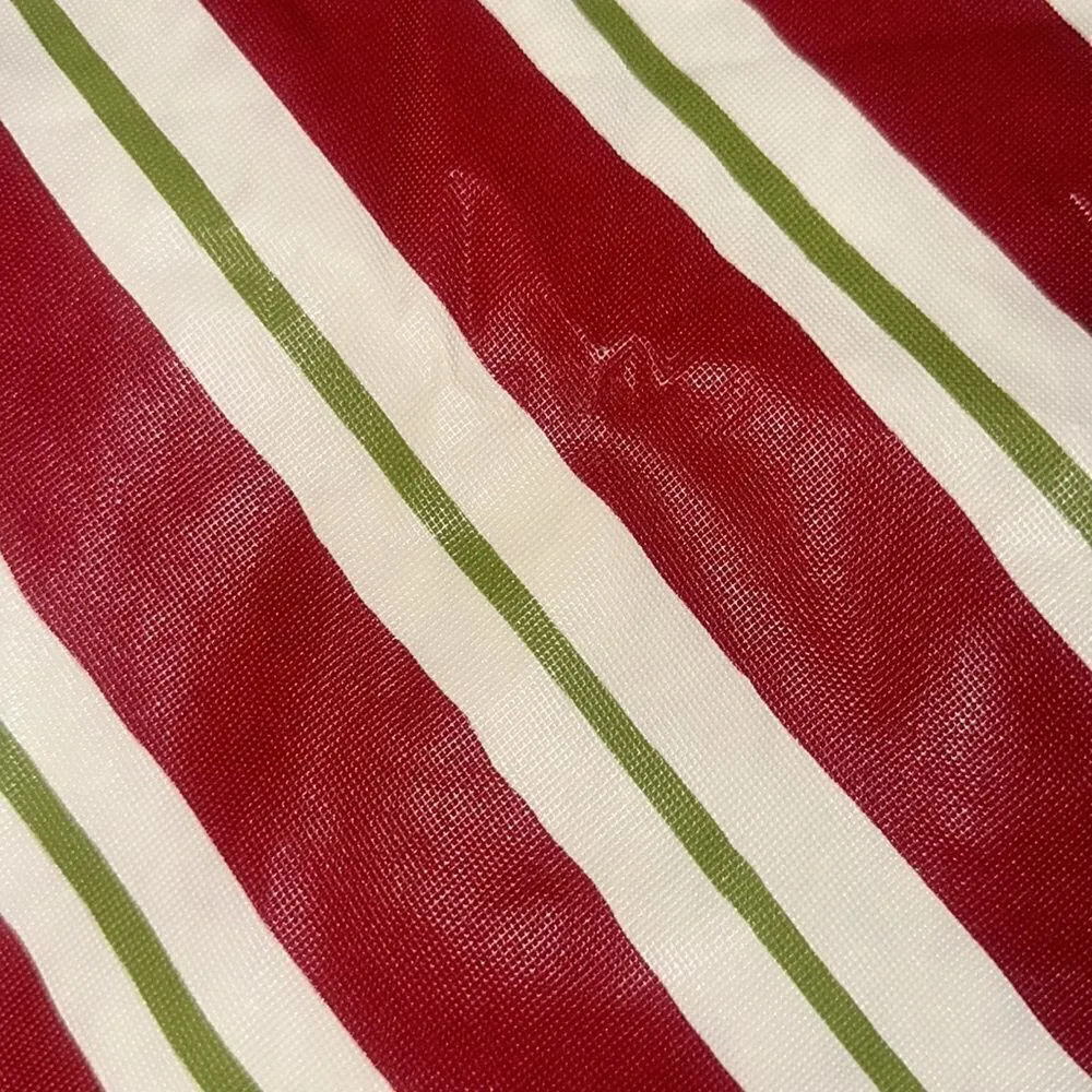 Holiday Striped Waterproof 70” Round Tablecloth!